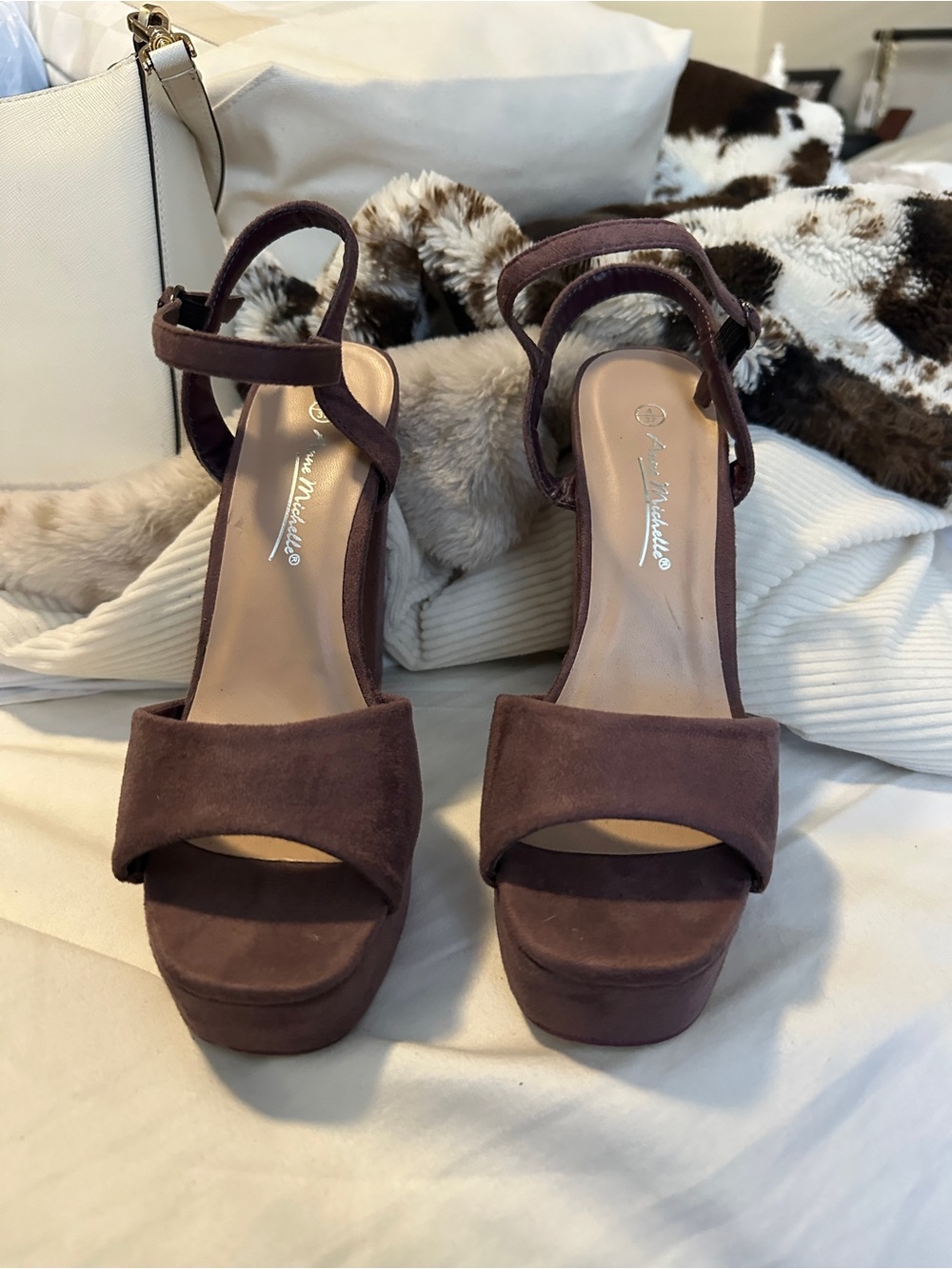 Mauve Platform Sandal with Ankle-Strap